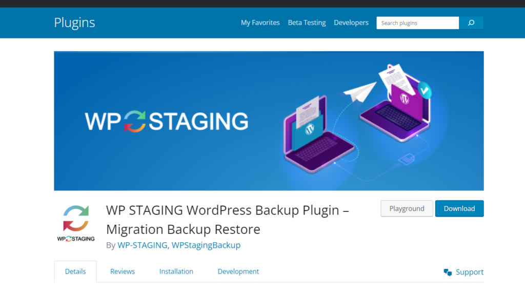 WP staging on WordPress.org